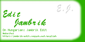 edit jambrik business card